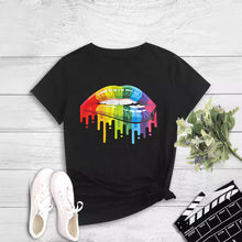 Load image into Gallery viewer, Fashion Women's Lip Print Round Neck Pullover T-Shirt
