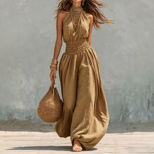 Load image into Gallery viewer, Sleeveless hanging neck lantern pants jumpsuit for women
