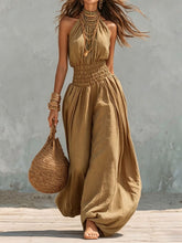 Load image into Gallery viewer, Sleeveless hanging neck lantern pants jumpsuit for women
