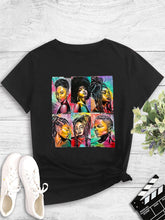 Load image into Gallery viewer, Fashion Women's Character Print Round Neck Crewneck T-shirt
