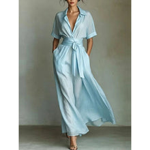 Load image into Gallery viewer, Solid Color Waist Slimming Dress
