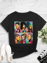 Load image into Gallery viewer, Printed Round Neck Pullover T-Shirt for Women Fashionable Casual Top
