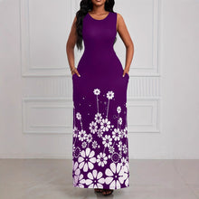 Lade das Bild in den Galerie-Viewer, Printed Sleeveless Loose Round Neck  Dress

