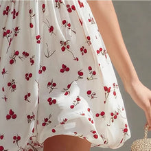 Cargar imagen en el visor de la galería, Casual Vintage Cherry Pattern White Sleevelesess Dress
