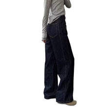Load image into Gallery viewer, Deep Blue Denim Color Knife Cut Jeans for Women
