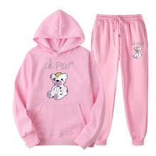 Load image into Gallery viewer, Men's Bear Print Fleece Hooded Sweatshirt Set
