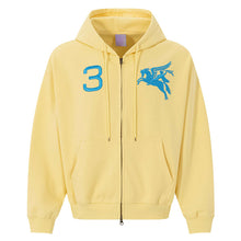 Load image into Gallery viewer, Milk yellow zipper hooded sweatshirt short jacket
