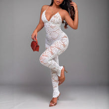 Load image into Gallery viewer, V-neck hanging neck tie jumpsuit
