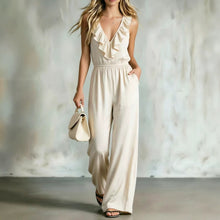 Lade das Bild in den Galerie-Viewer, Elegant V-Neck Ruffled Women's Bodycon Jumpsuit
