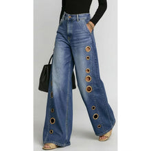 Load image into Gallery viewer, , casual loose high-waisted wide-leg jeans
