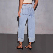 Load image into Gallery viewer, Long Pants Washed High-Waisted Jeans Casual Trendy Versatile Wide-Leg Jeans for Women
