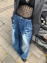 Load image into Gallery viewer, Pattern Jeans for Women Loose Pleated Wide Leg Pants for Women
