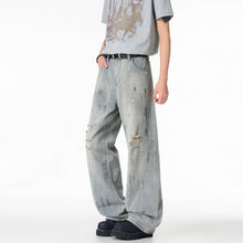 Load image into Gallery viewer, Lightweight Paint Splatter Ripped Jeans for Men

