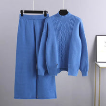 Load image into Gallery viewer, Women Sweater  Wide Leg Pant Two Piece Sets
