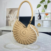 Load image into Gallery viewer, Fun handmade crochet ocean conch bag shell bag women's diagonal cross bag crochet bag
