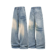 Load image into Gallery viewer, Relaxed Fit Cat-Whisker Washed Wide-Leg Jeans for Men
