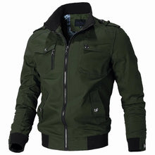 Load image into Gallery viewer, Bomber Jacket Men Fashion Casual Windbreaker Jacket Coat Men 2023 Spring Autumn New Hot Outwear Stand Slim Military Jacket Mens
