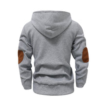 Load image into Gallery viewer, Casual Solid Color Jacquard Long Sleeve Hooded Sweatshirt Men
