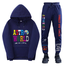 Load image into Gallery viewer, Travis Scott ASTROWORLD Hooded Sweatshirt and Sweatpants Set Casual Style
