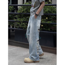 Load image into Gallery viewer, Jeans Men Lightweight Straight Leg High-End Loose Wide Leg Long Pants
