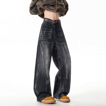 Load image into Gallery viewer, Retro Washed Denim Pants Men Loose Distressed Wide Leg Long Trousers
