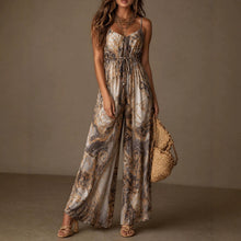 Load image into Gallery viewer, Printed Camisole Backless Loose Wide Leg Jumpsuit
