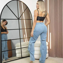 Load image into Gallery viewer, Denim Jeans for Women, Fashion Multi-Pocket Csual Cargo Pants
