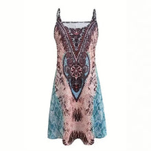 Load image into Gallery viewer, Chic Colorful Printed Low-Cut Strap Dress with Off-Shoulder Design for Women
