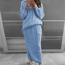 Load image into Gallery viewer, Women Winter Knitted Sweater Tops And Skirt Autumn Slim Crop Tops Women Sweater Skirts 2 Piece Sets
