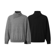 Load image into Gallery viewer, Irregular High Neck Sweater Men  Trendy Design Loose Knitwear
