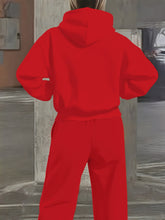 Lade das Bild in den Galerie-Viewer, Plus Size Casual Love Print Hoodie &amp; Sweatpants Two-Piece Set
