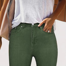 Load image into Gallery viewer, Military Green High Elastic Skinny Fit Long Jeans for Women
