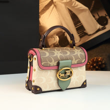 Load image into Gallery viewer, Leather Small Square Bag for Women, Fashionable Magenta Color, Handheld Mini Bag, Elegant and Stylish, Shoulder Crossbody Bag

