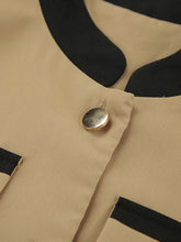 Load image into Gallery viewer, Women O Neck Long Sleeve Coat High Waist Spliced Button Skirt  Sets
