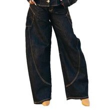 Load image into Gallery viewer, Stylish Stitched Curved Hem Denim Pants
