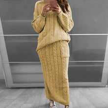 Load image into Gallery viewer, Women Winter Knitted Sweater Tops And Skirt Autumn Slim Crop Tops Women Sweater Skirts 2 Piece Sets

