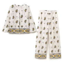 Load image into Gallery viewer, Embroidered cardigan jacket+wide leg pants set
