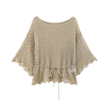 Load image into Gallery viewer, Minimalist belt with metallic thread knit sweater top for women
