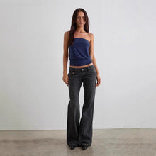 Load image into Gallery viewer, Elastic Slim Fit Solid Color Flared Jeans for Women
