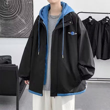 Load image into Gallery viewer, US Mountain Series Techwear Faux Two-Piece Zipper Windbreaker Jacket with Pockets for Outdoor Camping Hiking
