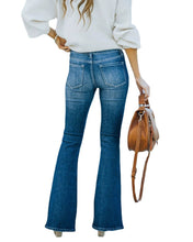 Load image into Gallery viewer, Popular Wash Micro Flare Stretch Ripped Jeans Women Trousers
