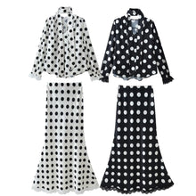 Load image into Gallery viewer, Elegant V-Neck Top + High Waisted Skirt Set
