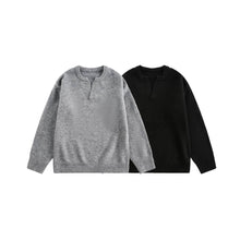 Load image into Gallery viewer, Loose Knit Sweater for Men Solid Color V-Neck Pullover
