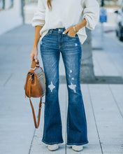 Load image into Gallery viewer, Popular Wash Micro Flare Stretch Ripped Jeans Women Trousers
