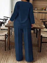 画像をギャラリービューアに読み込む, Plus Size Women's Casual Long-Sleeved Shirt And Loose Pants
