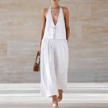 Load image into Gallery viewer, Style Solid Color Sleeveless Casual Loose Fit Two-Piece Set Tank Top amp Wide-Leg Pants Women's Outfit
