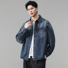 Load image into Gallery viewer, Men's Retro Washed Denim Long Sleeve Casual Loose Workwear Shirt Jacket
