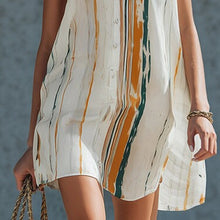Charger l'image dans la galerie, Summer New Sleeveless V-Neck Striped Priinted Dress
