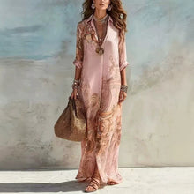 Load image into Gallery viewer, Chiffon Digital Print Fresh Vintage Flowy Women's Dress

