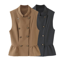 Load image into Gallery viewer, Standing collar short skirt style vest woman
